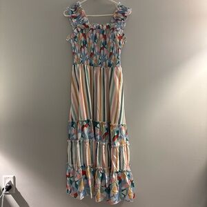 Pastel Multi-Stripe Maxi Dress